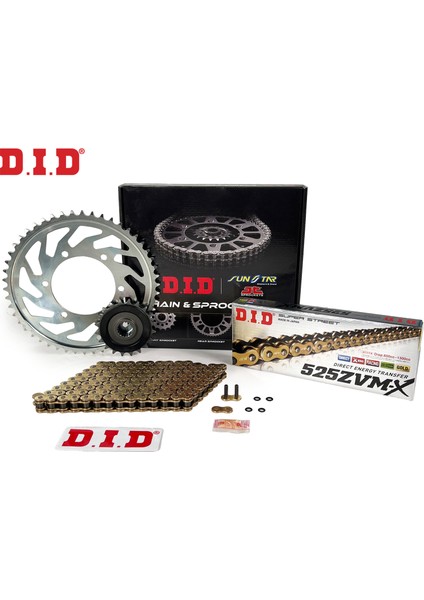 DID Dıd Zincir Dişli Seti Kawasakı Z 1000 Sx (1000 Cc) (2011-2019) / Zincir : DID-525ZVM-X (GOLD)-112 / Dişli: Jt (15T-41T) DID Dıd Zincir Dişli Seti Kawasakı Z 1000 Sx (1000 Cc) (2011-2019) / Zincir : DID-525ZVM-X (GOLD)-112 / Dişli: Jt (15T-41T)