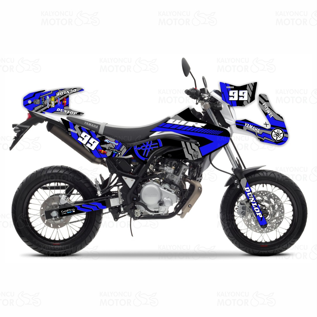 Yamaha WR125X Raceline Design Lacivert Siyah Sticker Set Yamaha WR125X Raceline Design Lacivert Siyah Sticker Set