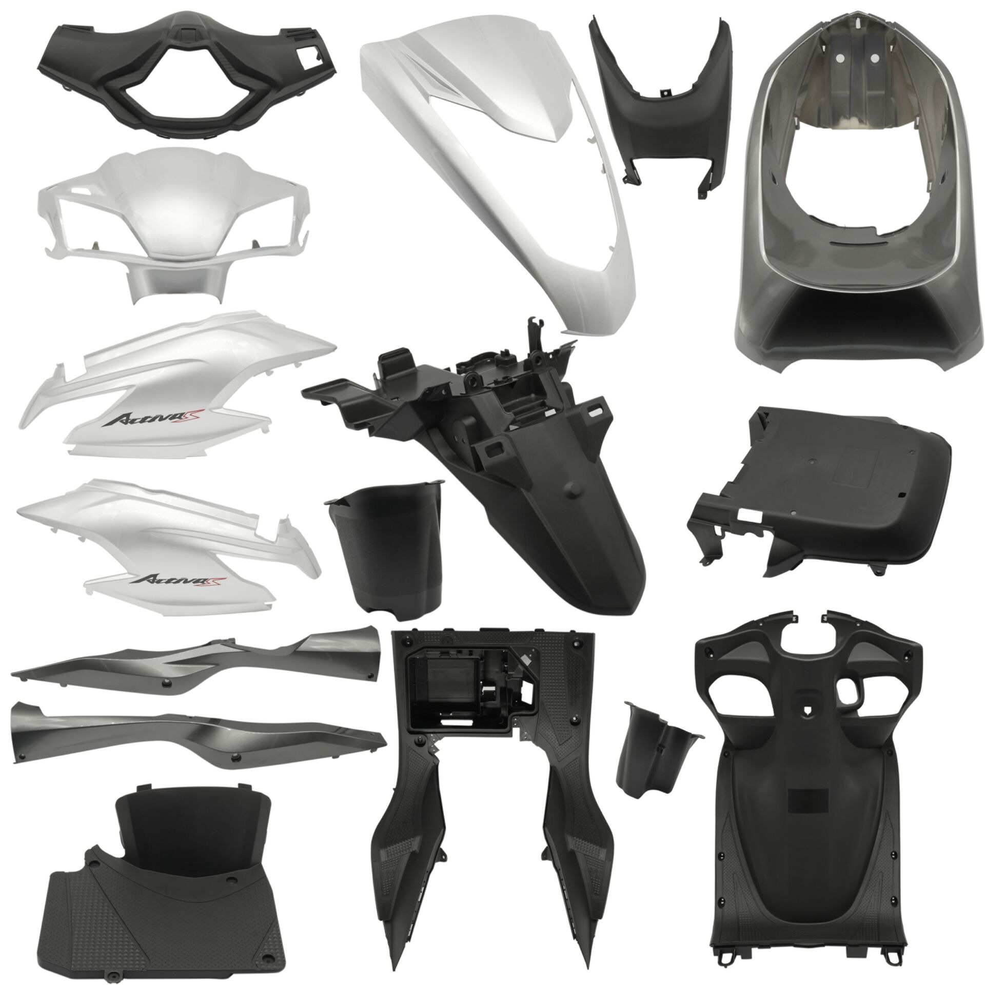 Honda Activa S Kaporta Set Gri (Yeni Model) 16 Parça Honda Activa S Kaporta Set Gri (Yeni Model) 16 Parça