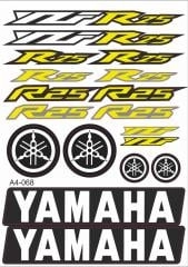 Yamaha YZF R25 Sticker Seti Sarı A4 Yamaha YZF R25 Sticker Seti Sarı A4