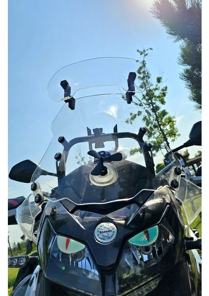 Masterpol Kawasaki Uyumlu Deflektör Rüzgar Saptırıcı Siperlik Şeffaf Motor Camı Cam Uzatma Model 3