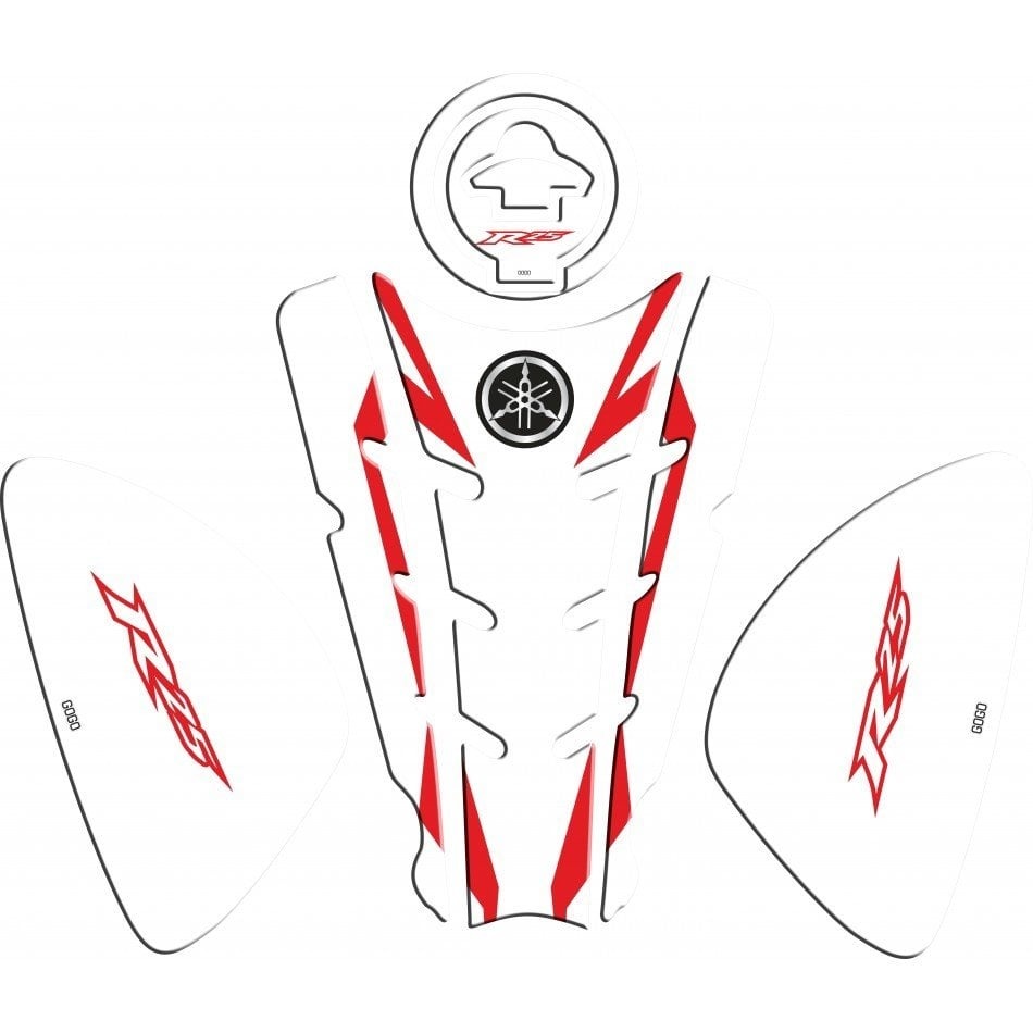 Yamaha YZF R25 Tank Pad Kırmızı-Beyaz (Özel Kesim)