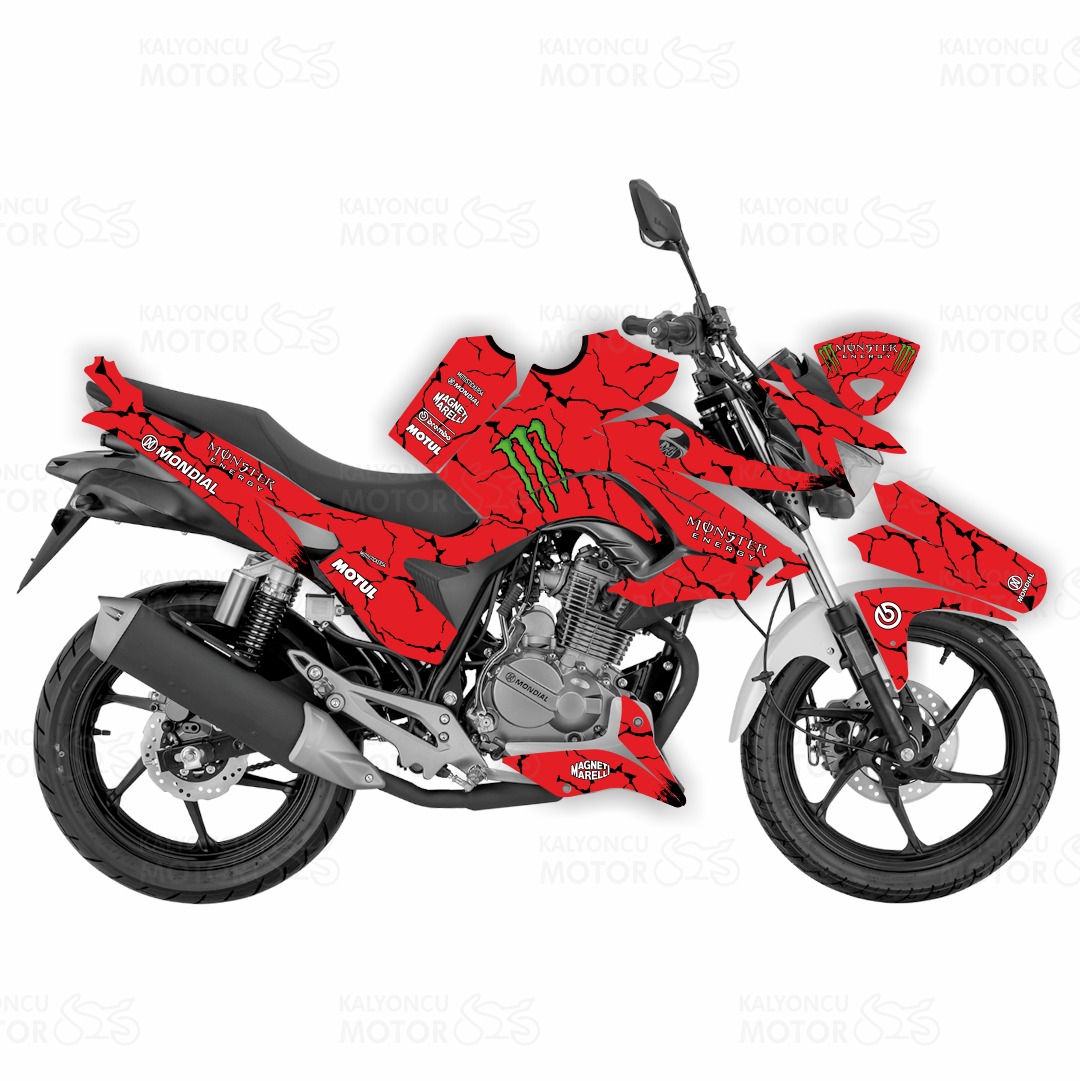 Mondial Drift 125 L No:1 Design Kırmızı Beyaz Sticker Kaplama Mondial Drift 125 L No:1 Design Kırmızı Beyaz Sticker Kaplama
