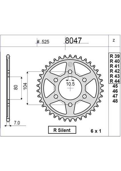 Ognibene Kawasakı Zx 600 Ognıbene Arka Dişli 43T