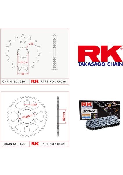 RK Kawasaki Er 6 F RK Dişli Set 520 Klo O-Ring 15/46T 2005 - 2011 RK Kawasaki Er 6 F RK Dişli Set 520 Klo O-Ring 15/46T 2005 - 2011