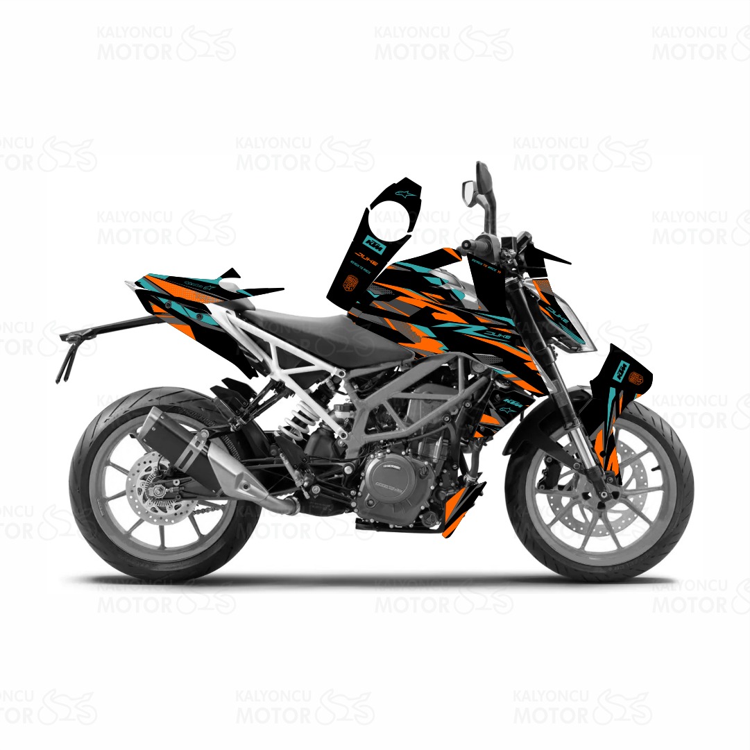 KTM Duke DK002 Design Siyah Turuncu Turkuaz (2017-2022) KTM Duke DK002 Design Siyah Turuncu Turkuaz (2017-2022)