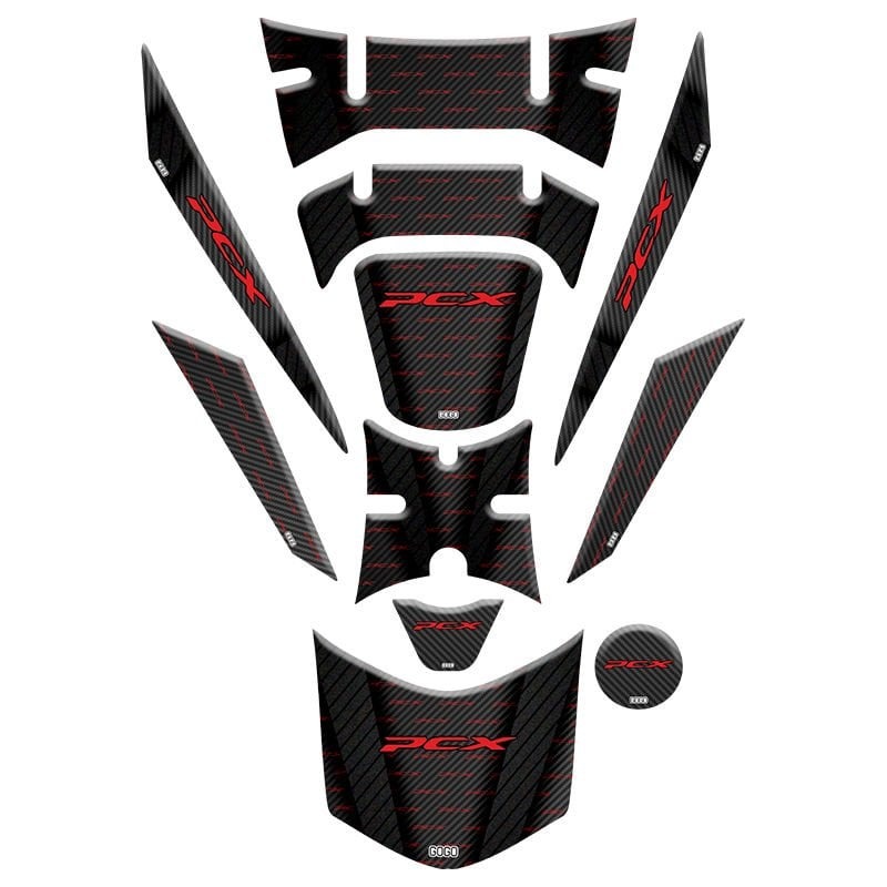 Honda PCX 125 2018 Tank Pad Sticker Seti 11 Kırmızı Honda PCX 125 2018 Tank Pad Sticker Seti 11 Kırmızı