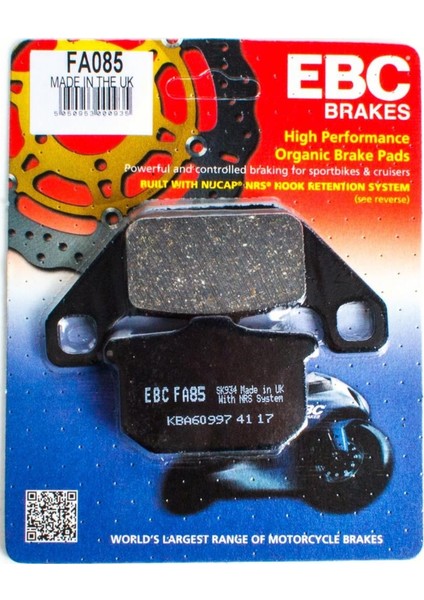 Ebc FA085 1990-2004 Kawasaki En 500 Uyumlu Ön Fren Balatası Organik Balata
