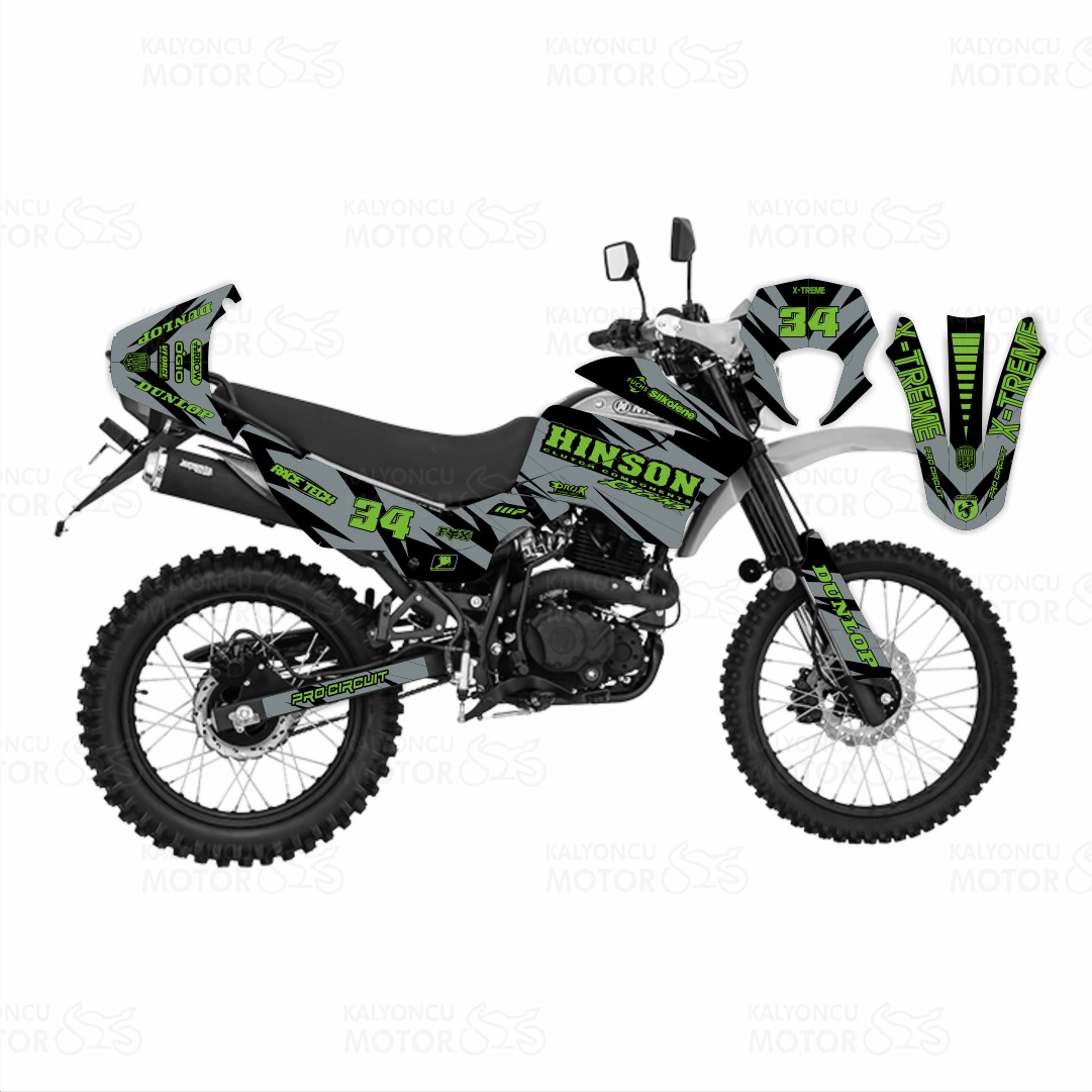 Mondial X-treme MAXX 200i Hinson Design Gri Siyah Yeşil Sticker Set Mondial X-treme MAXX 200i Hinson Design Gri Siyah Yeşil Sticker Set