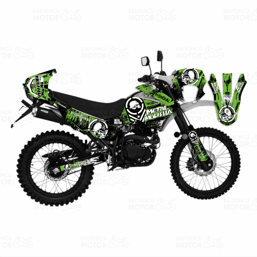 Mondial X-Treme Max 200 i Metal Mulisha Design Sticker Set Yeşil
