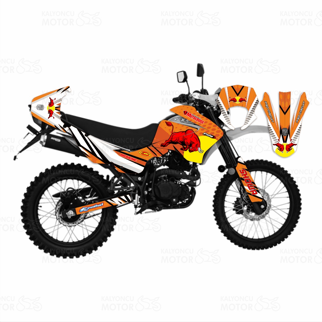 Mondial X-Treme Max 150 Bull Desing Sticker Set Turuncu Mondial X-Treme Max 150 Bull Desing Sticker Set Turuncu