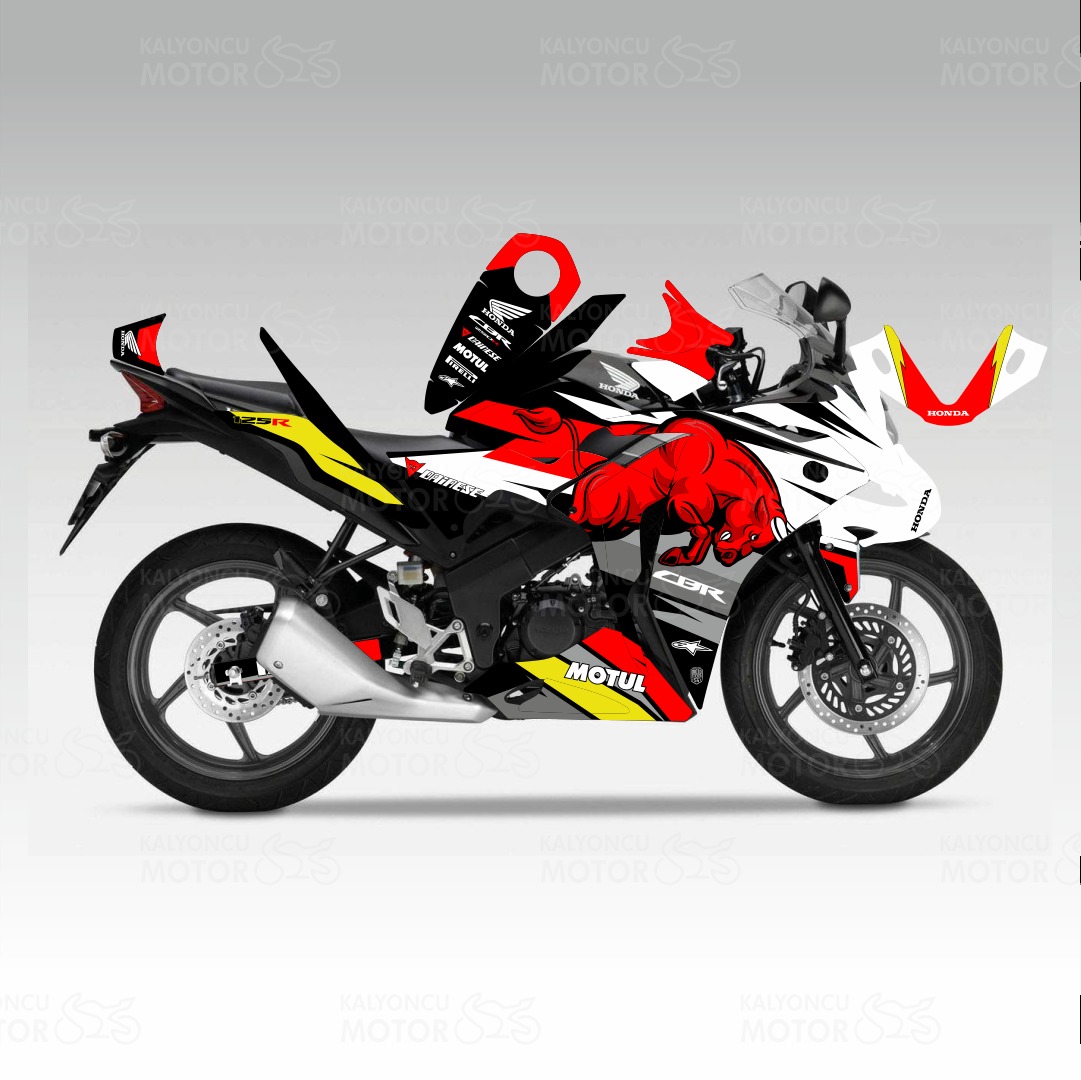 Honda CBR 125 R Bull Design Siyah Sticker Set Honda CBR 125 R Bull Design Siyah Sticker Set
