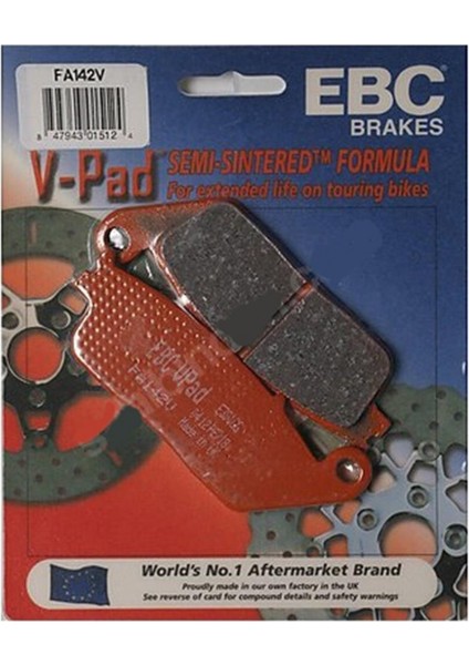 Ebc Fren Balatası Yarı Sinter FA142V 2022-2023 Kawasaki Z 650 Rs