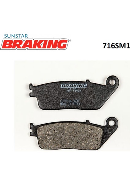 Braking 716SM1 2022-2023 Kawasaki Z 650 Rs Uyumlu Ön Fren Balatası Yarı Metalik Balata Braking 716SM1 2022-2023 Kawasaki Z 650 Rs Uyumlu Ön Fren Balatası Yarı Metalik Balata