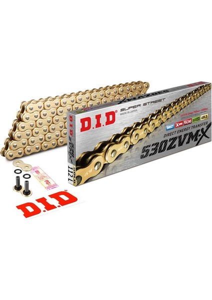 DID 530-112ZVM-X 2002-2005 Kawasaki Zzr 1200 Uyumlu Zincir Zvm-X Xring Gold (Sarı) Renk DID 530-112ZVM-X 2002-2005 Kawasaki Zzr 1200 Uyumlu Zincir Zvm-X Xring Gold (Sarı) Renk