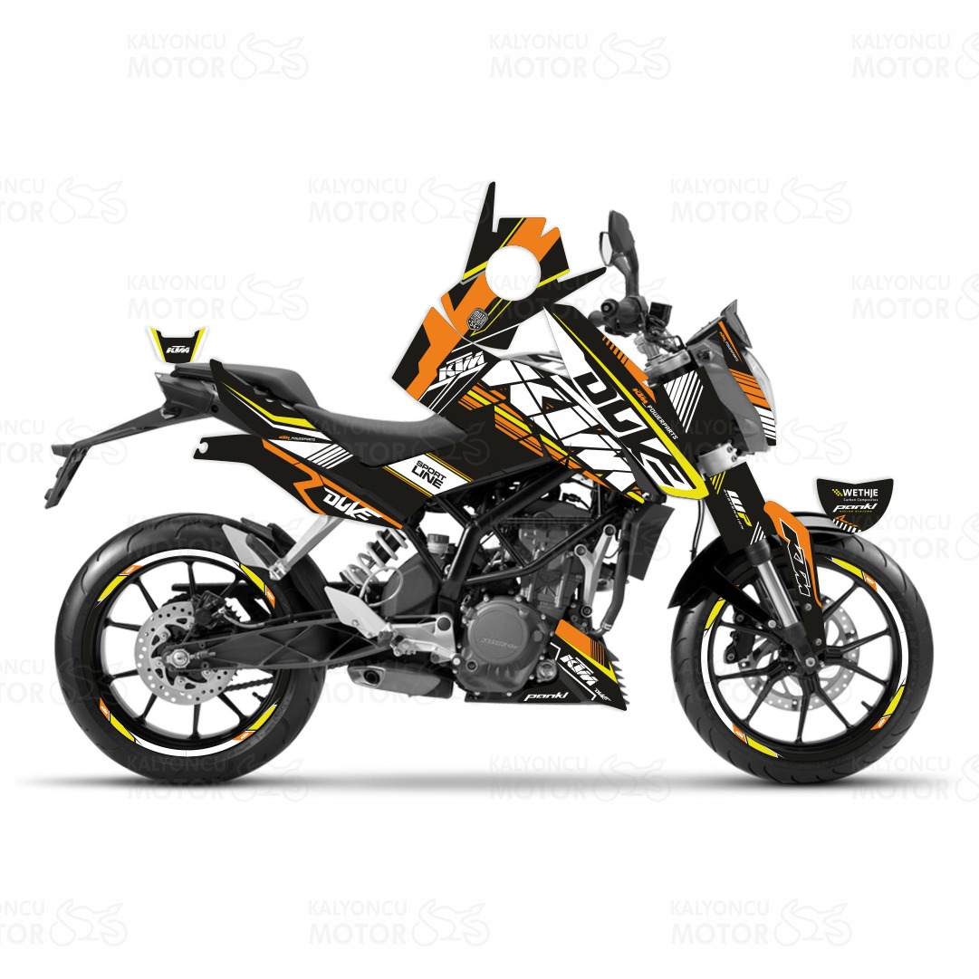 KTM Duke 250 Sport Line Sticker Set Yellow