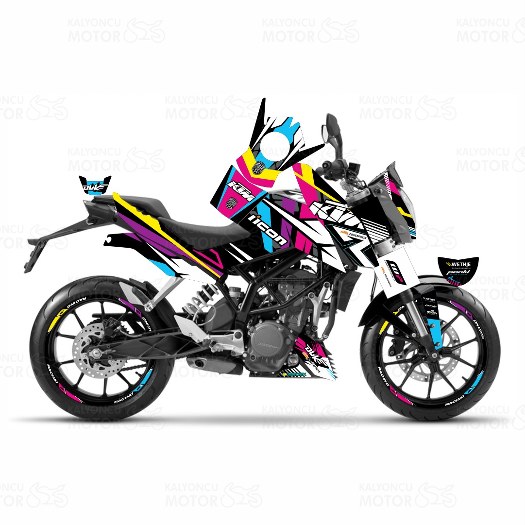 KTM Duke 200 Colors Design Sticker Seti