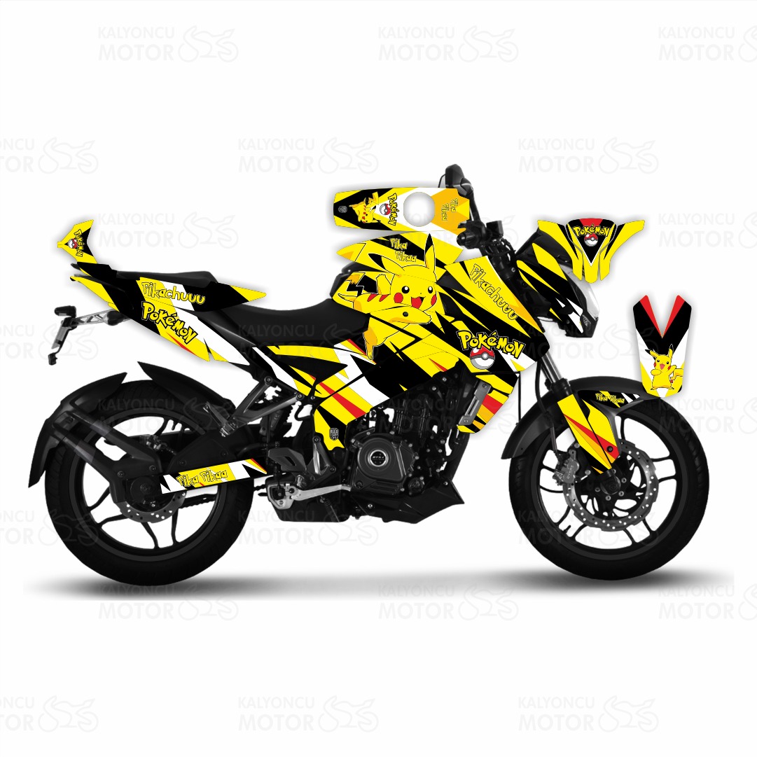 Bajaj Pulsar NS200 Pikachu Design Sarı Siyah Bajaj Pulsar NS200 Pikachu Design Sarı Siyah
