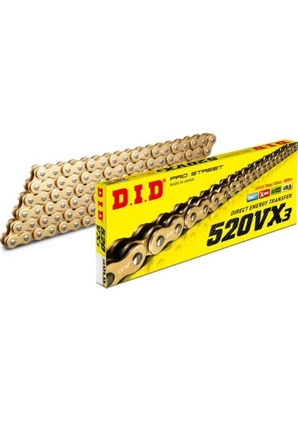 DID Dıd Kawasakı Er6 F 06-15 Yııarı 520 114 Bakla Gold X-Ring Zincir DID Dıd Kawasakı Er6 F 06-15 Yııarı 520 114 Bakla Gold X-Ring Zincir