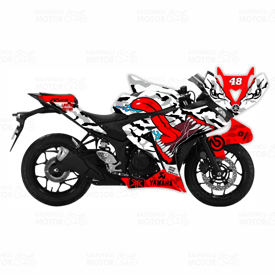 Yamaha R25 Asphalt Monster Design Beyaz 48