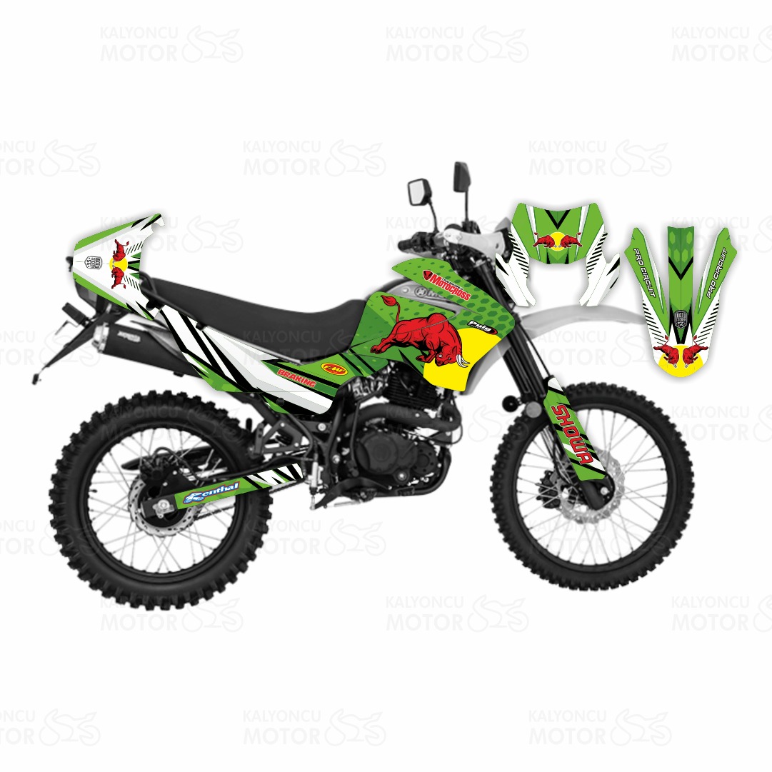 Mondial X-Treme MAX 200 i Bull Design Yeşil Sticker Set (Yeni Model Far) Mondial X-Treme MAX 200 i Bull Design Yeşil Sticker Set (Yeni Model Far)