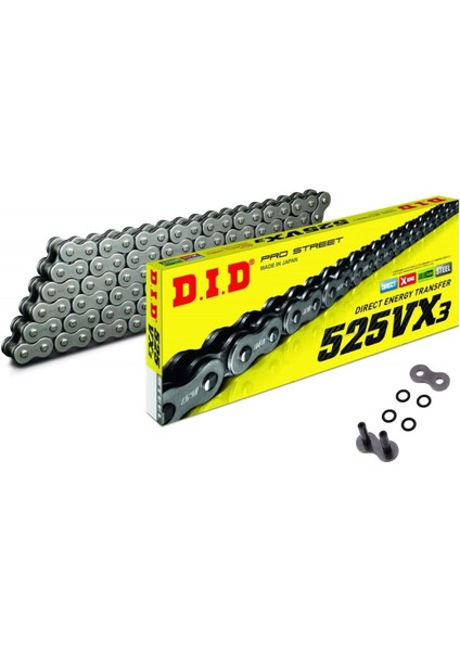 DID 525-110VX3 2004-2005 Kawasaki Ninja ZX-10R Uyumlu Zincir Vx3 Xring Çelik Renk DID 525-110VX3 2004-2005 Kawasaki Ninja ZX-10R Uyumlu Zincir Vx3 Xring Çelik Renk