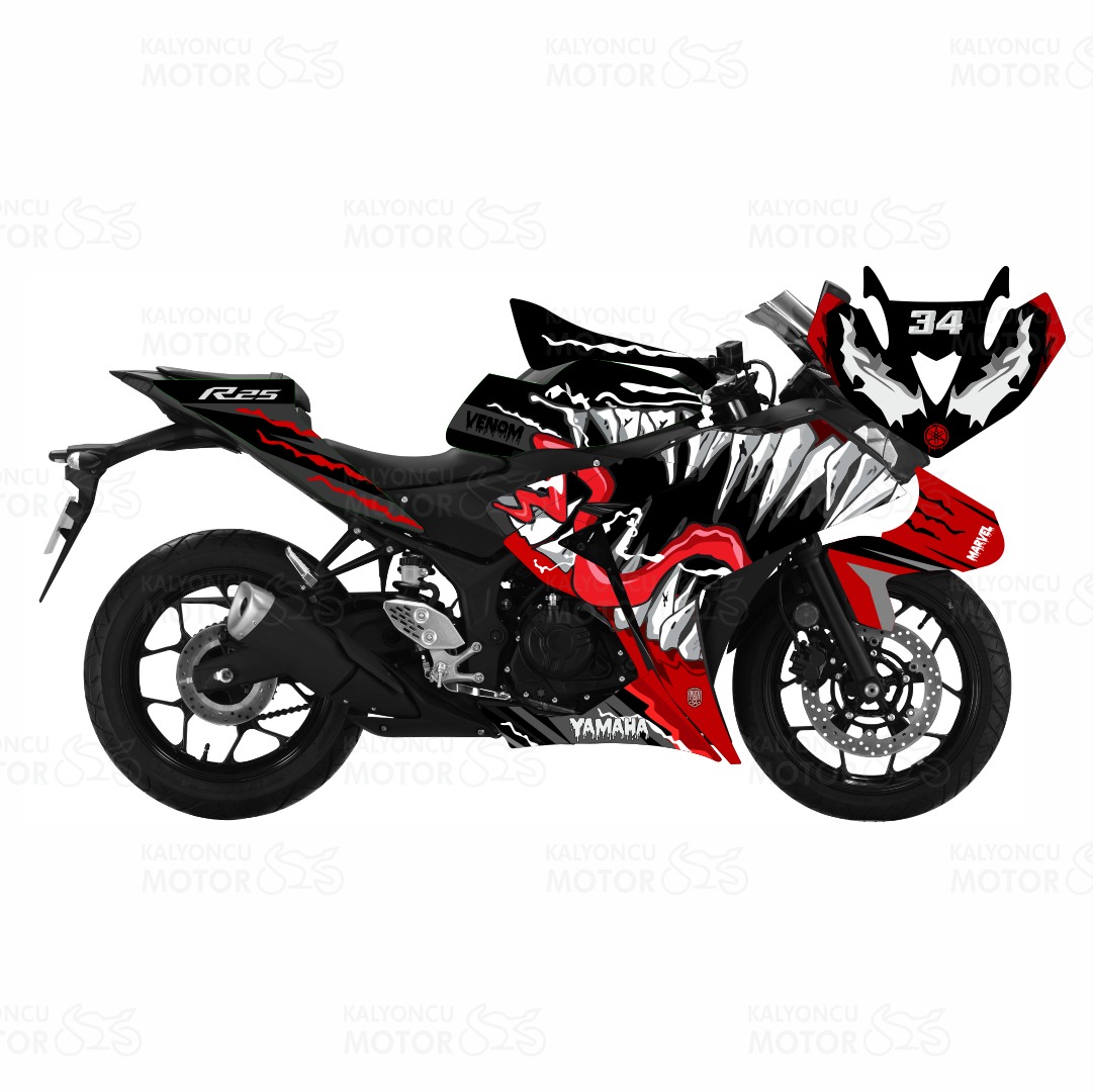 Yamaha R25 Venom Design Sticker Set