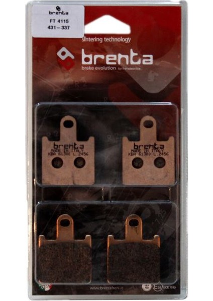 Brenta Kawasaki ZZR 1400 Disk Sinter Metal Fren Balata Arka (2006-2012)