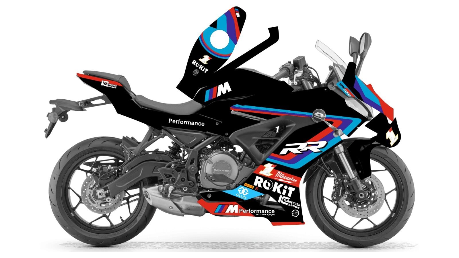 RKS SRK 250 RR - RR Design Siyah Temalı Sticker Kaplama Set
