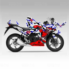 Honda CBR 125 R Asphalt Monster Desing Sticker Set Mavi Detaylı Honda CBR 125 R Asphalt Monster Desing Sticker Set Mavi Detaylı