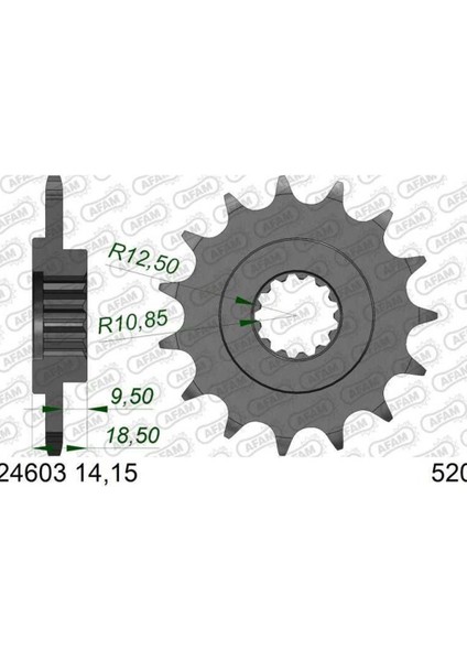 Afam Kawasakı Z750 / Z800 Kauçuk Ön Dişli #520 Afam Kawasakı Z750 / Z800 Kauçuk Ön Dişli #520