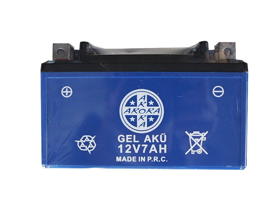 ARORA CAPPUCİNO 125 CC AKÜ VE DİĞER UYUMLU MODELLER İÇİN GEL AKÜ 12 V / 7 AH