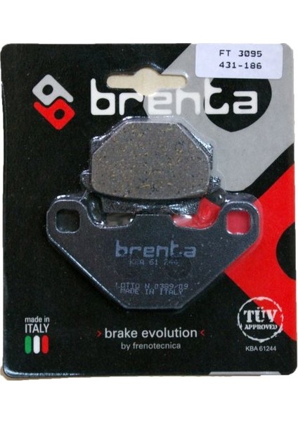 Brenta Kawasaki ZZR 250 Disk Fren Balata Arka (1990-2001) Brenta Kawasaki ZZR 250 Disk Fren Balata Arka (1990-2001)