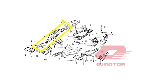 QJ SRK400RR ARKA GRENAJ SAĞ BEYAZ MAVİ QJ SRK400RR ARKA GRENAJ SAĞ BEYAZ MAVİ
