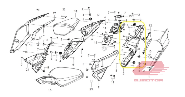 QJ SRK 400 RR SOL ARKA İÇ GRENAJ QJ SRK 400 RR SOL ARKA İÇ GRENAJ