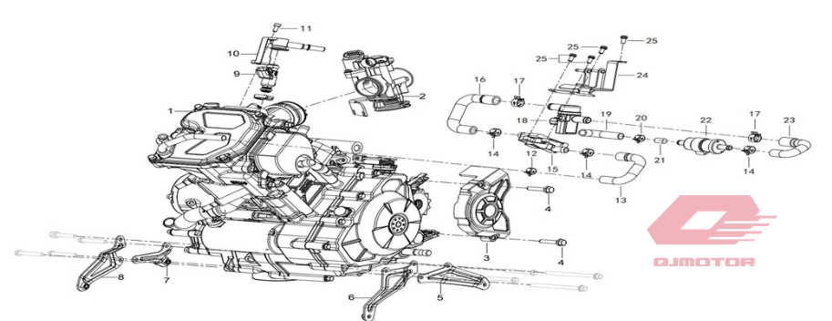 QJ SRK 125 S KELLE MOTOR KOMPLE QJ SRK 125 S KELLE MOTOR KOMPLE