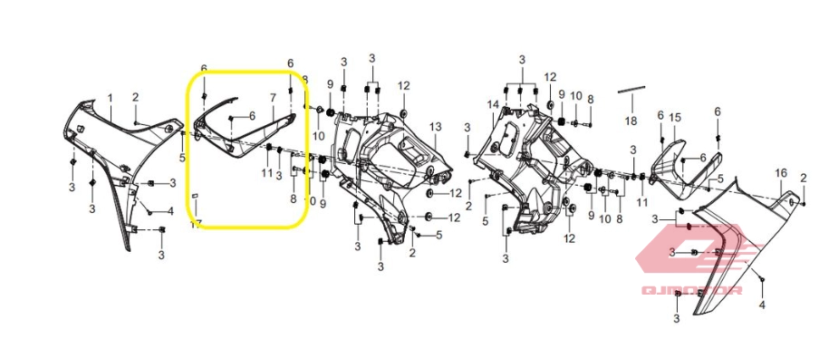QJ SRK 125 R SOL GRENAJ DEKORATİF KAPAK QJ SRK 125 R SOL GRENAJ DEKORATİF KAPAK