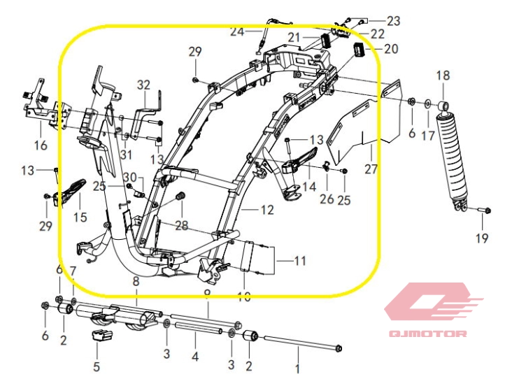 QJ LTM 125 MOTOR ŞASESİ QJ LTM 125 MOTOR ŞASESİ