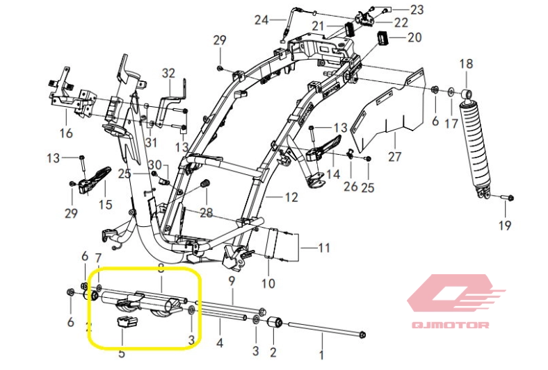 QJ VPS 125 LTM 125 MOTOR ASKI BRAKETİ